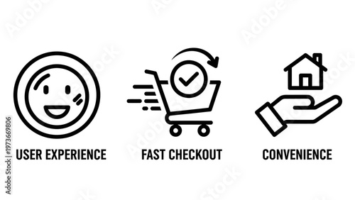 E-commerce and user experience website icons