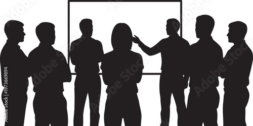 Silhouette of a man and a woman sitting at a table with a world map between them, business meeting concept