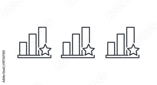 bar chart with a star icon symbolizing best performance and success perfect for illustrating top ratings in business analytics and growth