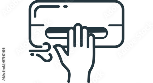 hand dryer illustration showing someone drying hands in a public restroom promoting hand hygiene and sanitary practices