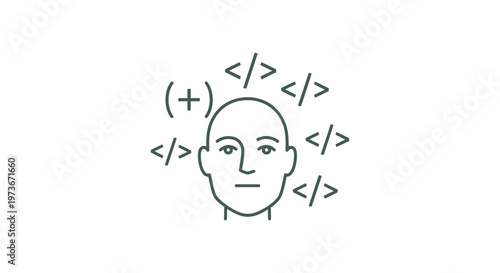 programmer and developers mind focused on coding and software engineering a concept of technical thinking