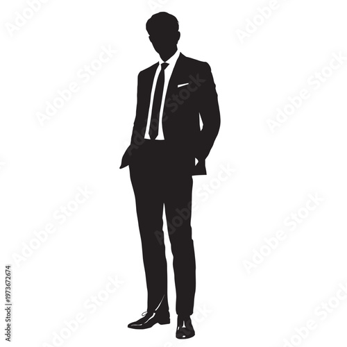 スーツ姿の男性シルエット