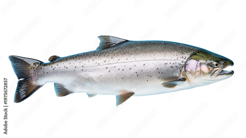 Fototapeta premium Salmon, whole, close-up, saltwater fish isolated on white background