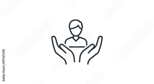 hands holding a person symbolizing customer support human care people protection and employee benefits concept