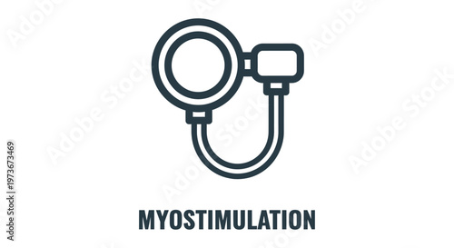 myostimulation device icon a simple vector illustration depicting muscle stimulation for health fitness and therapy