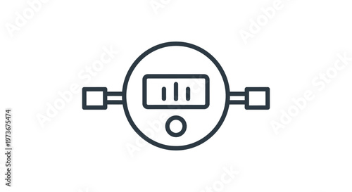 water meter icon showing digital consumption measurement a simple outline for utility tracking and resource management technology