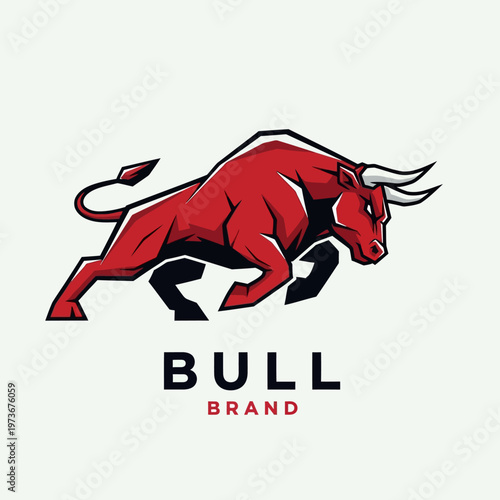 Dynamic red bull logo design for a powerful brand.