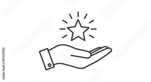 a hand holding a glowing star icon symbolizing premium quality or top rating perfect for service and success concepts