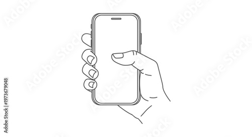 hand holding smartphone and interacting with its touch screen depicting modern digital device usage and connectivity