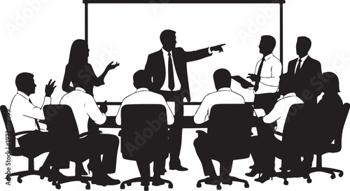 Business team meeting in a conference room setting discussion
