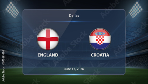 England vs Croatia Soccer Match Scoreboard