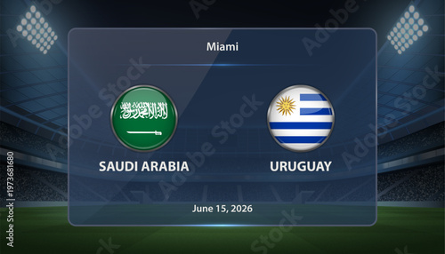 Saudi Arabia vs Uruguay Soccer Match Scoreboard