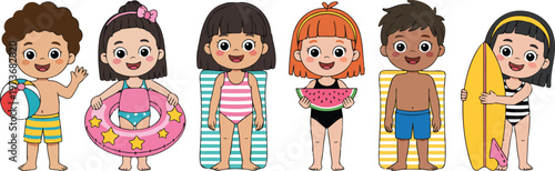 Cartoon illustration set of six diverse professional characters including a doctor, chef, builder, scientist, and office workers for career and education branding.