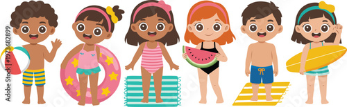 Cartoon illustration set of six diverse professional characters including a doctor, chef, builder, scientist, and office workers for career and education branding.