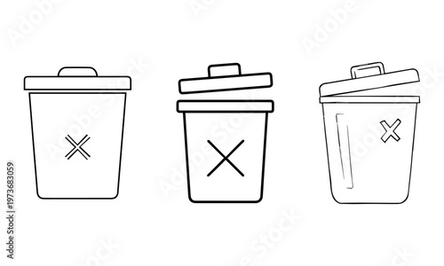 trash bin vector icon pack