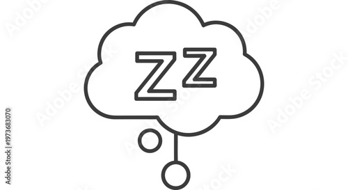 minimalist conceptual sleep icon with zzz symbol in a thought bubble perfect for ux ui mobile app design