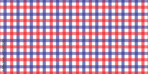 Red and Light Blue Gingham pattern. Texture from rhombus/squares for - plaid, tablecloths, clothes, shirts, dresses, paper, bedding, blankets, quilts and other textile products. Vector illustration