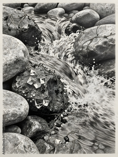 Mountain Stream Cascade