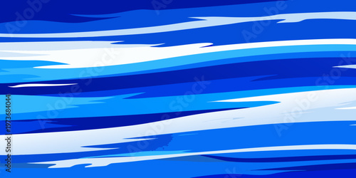 Abstract blue and white acrylic painting on canvas texture banner background.
