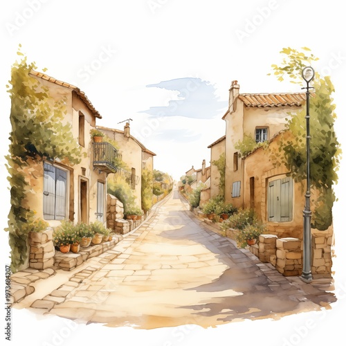 light watercolor image of Provence.