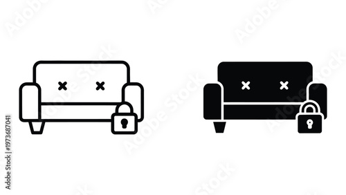 Comparison of a traditional and modern sofa design with security locks