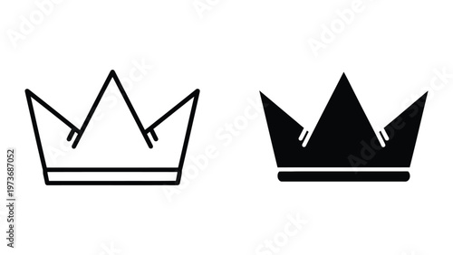 Comparison of a simple line crown and a filled-in royal crown design