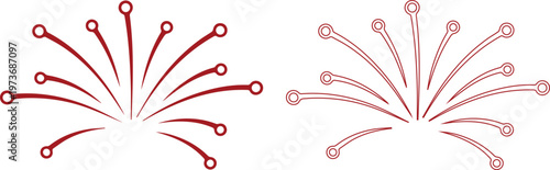 Fireworks Decorative Elements – Celebration Burst Vector Set