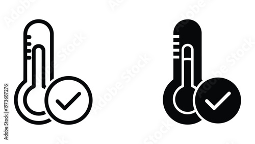 Thermometer icons indicating valid and accepted temperature measurements