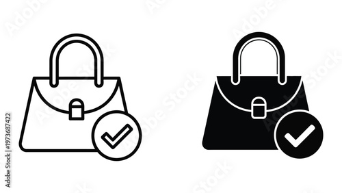 Secure handbags with lock and verification symbols for safety assurance