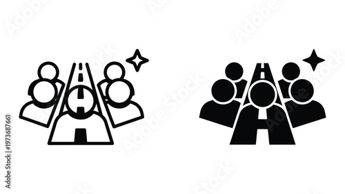Contrast between inclusive and exclusive group representation in icons