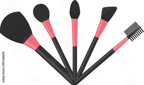 Tableau sur toile Professional makeup brushes with pink handles offer versatile tools for flawless cosmetic application, enhancing beauty routines