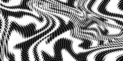 Background with irregular, chaotic dots, points, circle. Abstract monochrome pattern. Black and white color.