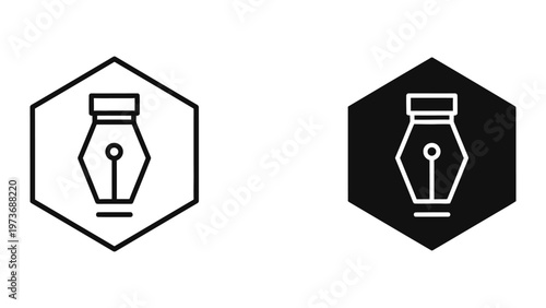 Contrast between a light and dark hexagonal lantern icon design