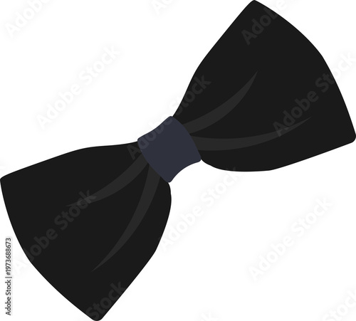 Фотография Classic black bow tie, elegant formalwear accessory, isolated against white background, perfect for wedding or special occasion styling