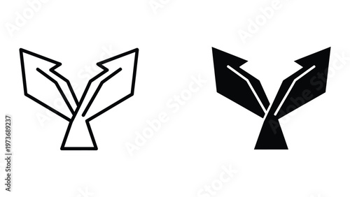 Abstract lightning bolt design variations in contrasting styles