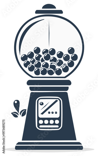 Retro Gumball Machine Silhouette Illustration