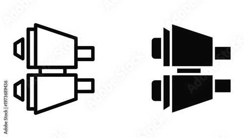 Isometric and flat design icons of stacked electronic devices with ports