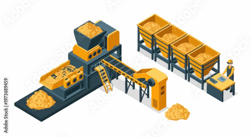 Industrial Recycling Plant Machinery Processing Materials.
