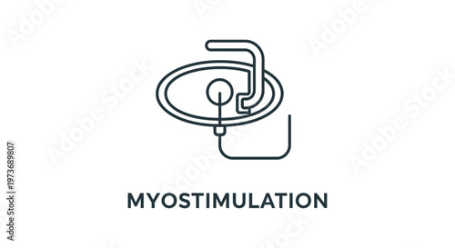 myostimulation icon representing an electrical muscle stimulation device for muscle therapy and fitness training.