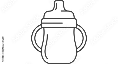 sippy cup baby bottle line icon a simple graphic for infant feeding and childcare product designs.