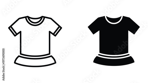 Comparison of a white and black short-sleeved t-shirt design with similar trims