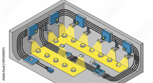 Electrical Junction Box Wiring Diagram Illustration.