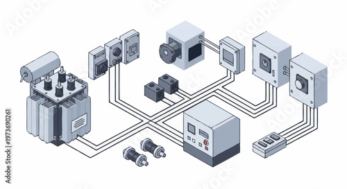Electrical Power Distribution System Components Diagram.
