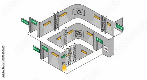 Isometric View of a Modern Art Gallery Interior Design.
