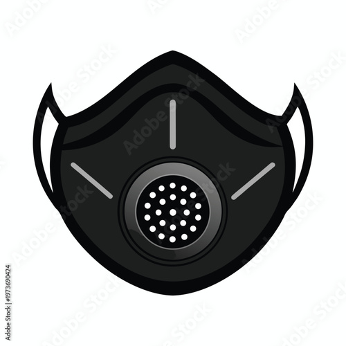 Gas mask vector icon isolated on white background with protective equipment design elements