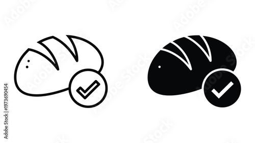Comparison of traditional and whole grain bread icons with approval marks