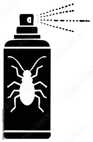 Insecticide aerosol spray bottle icon for pest elimination and home hygiene