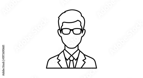 male avatar line icon representing a professional business person ideal for a user profile or corporate identity