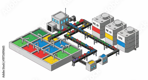 Industrial Water Treatment Plant Schematic Diagram.