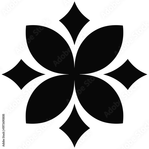 Black and white fleur de lis flower vector illustration icon design pattern element